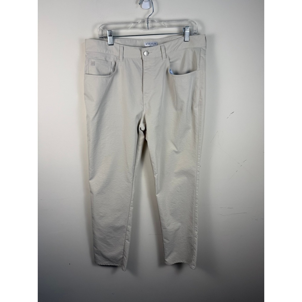 Peter Millar EB66 Performance Pants Mens 35x30 Stone Beige 5-Pocket MEOEB66FB
